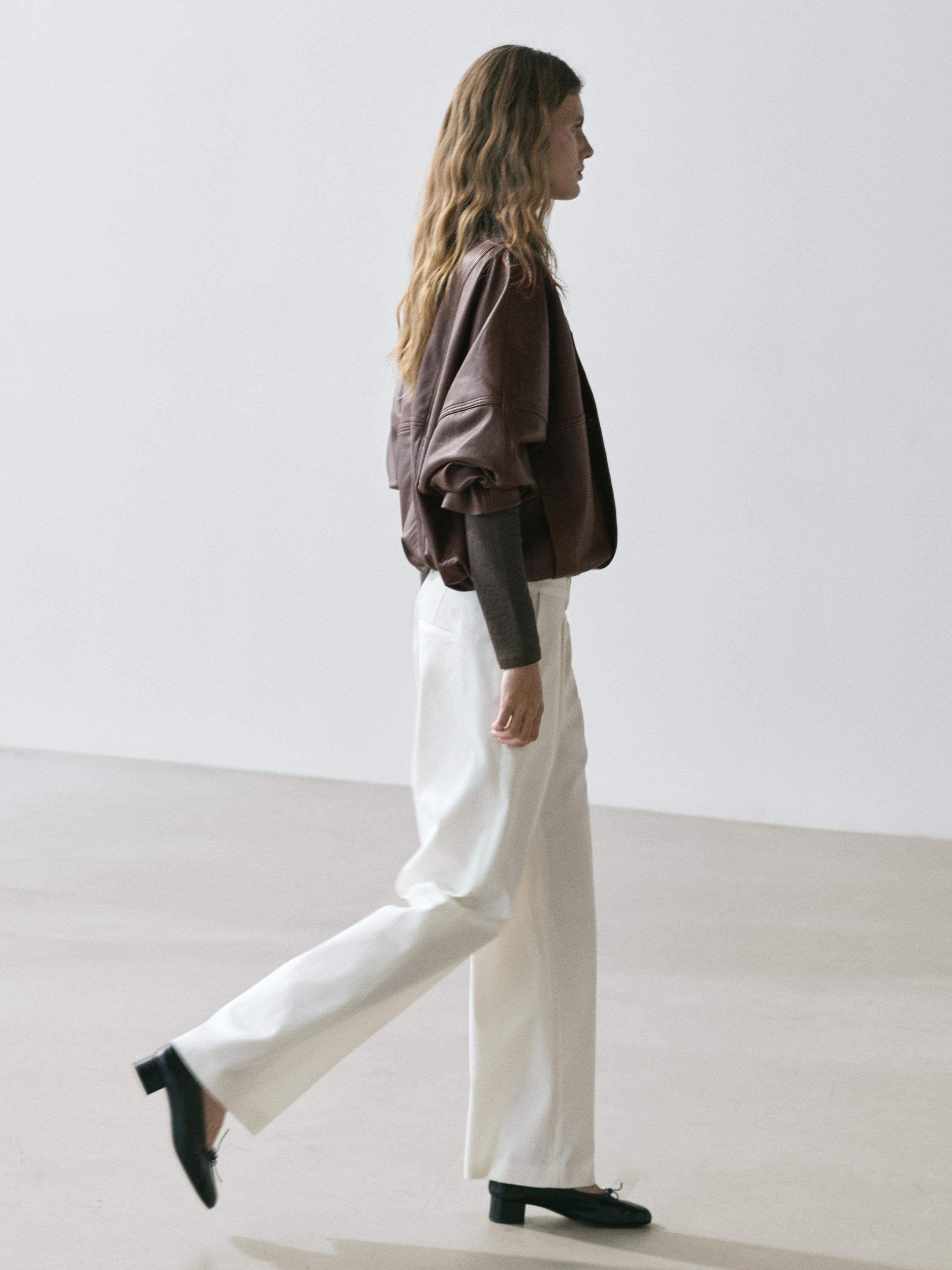 Pantalon à pinces en coton